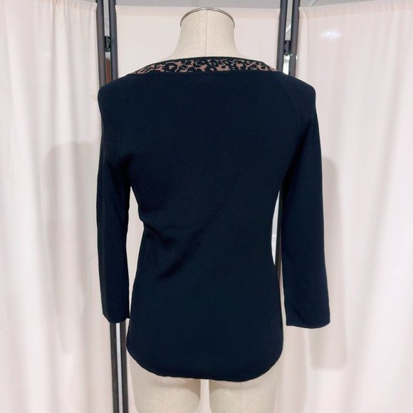 Grace Dane Lewis Women's Black 3/4 Sleeve Stretch Sweater Knit Top Size S - Picture 4 of 5